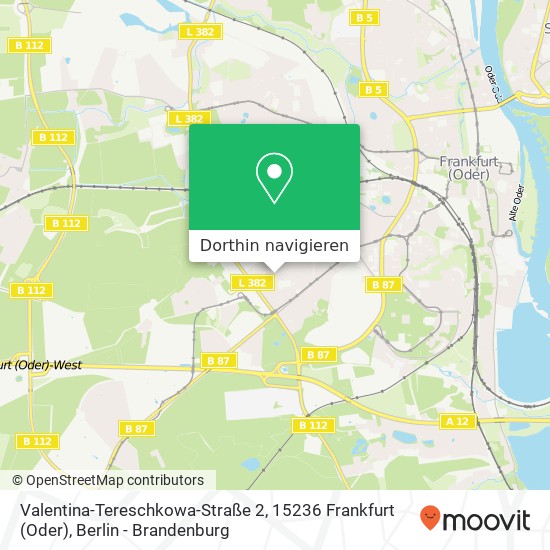 Valentina-Tereschkowa-Straße 2, 15236 Frankfurt (Oder) Karte