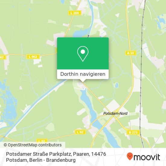 Potsdamer Straße Parkplatz, Paaren, 14476 Potsdam Karte