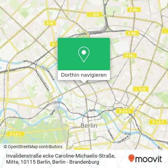 Invalidenstraße ecke Caroline-Michaelis-Straße, Mitte, 10115 Berlin Karte