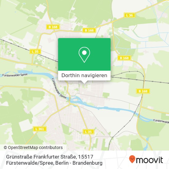 Grünstraße Frankfurter Straße, 15517 Fürstenwalde / Spree Karte