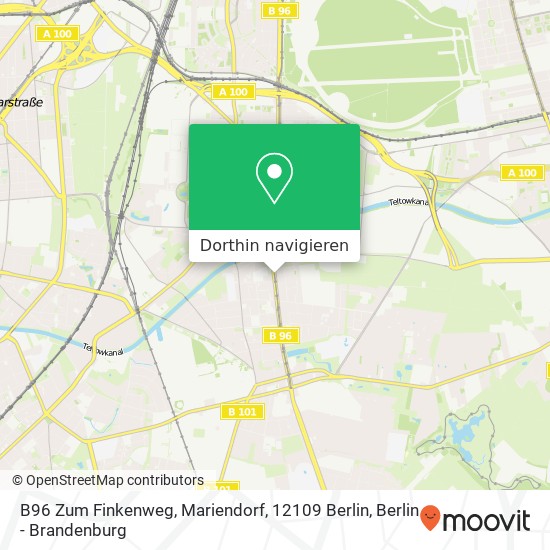 B96 Zum Finkenweg, Mariendorf, 12109 Berlin Karte