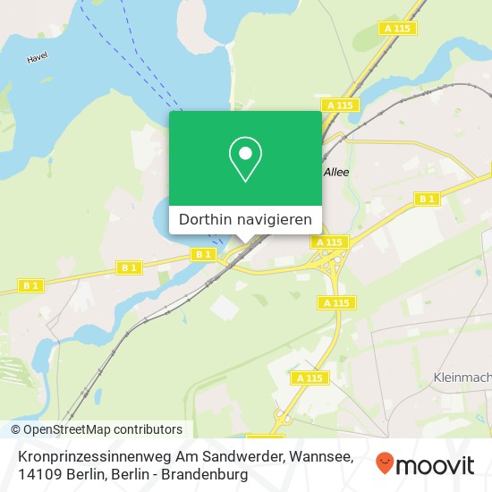 Kronprinzessinnenweg Am Sandwerder, Wannsee, 14109 Berlin Karte