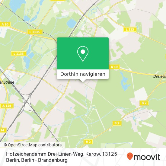 Hofzeichendamm Drei-Linien-Weg, Karow, 13125 Berlin Karte