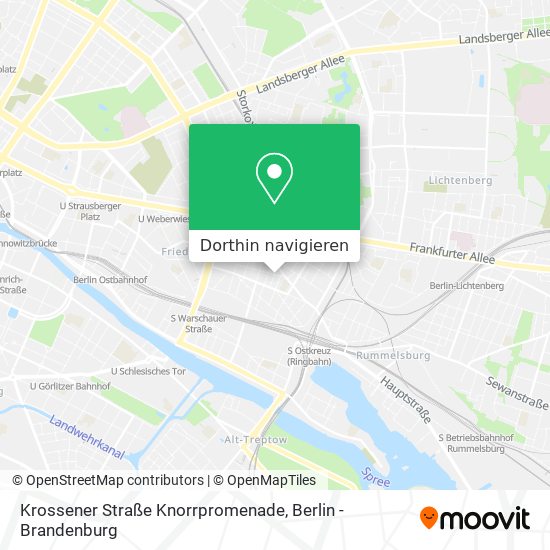 Krossener Straße Knorrpromenade Karte