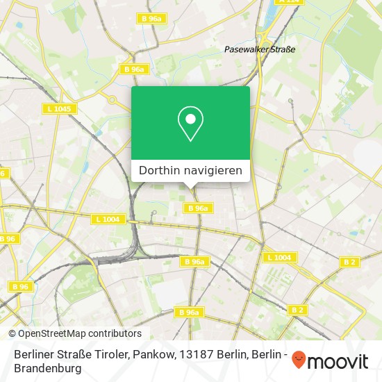 Berliner Straße Tiroler, Pankow, 13187 Berlin Karte