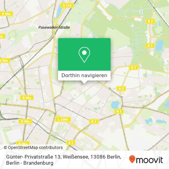 Günter- Privatstraße 13, Weißensee, 13086 Berlin Karte