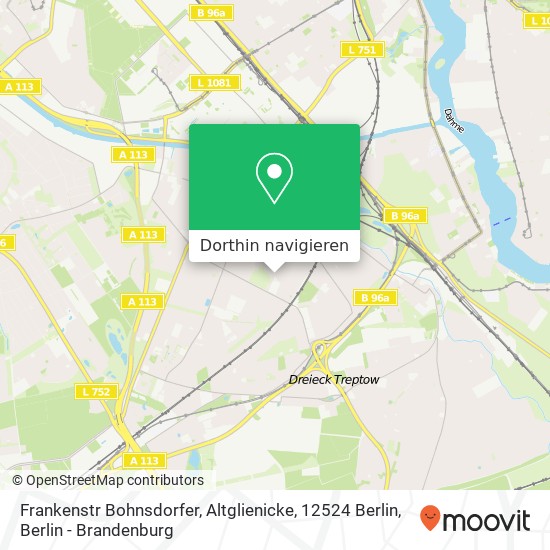 Frankenstr Bohnsdorfer, Altglienicke, 12524 Berlin Karte