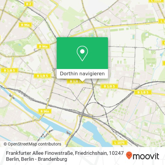 Frankfurter Allee Finowstraße, Friedrichshain, 10247 Berlin Karte