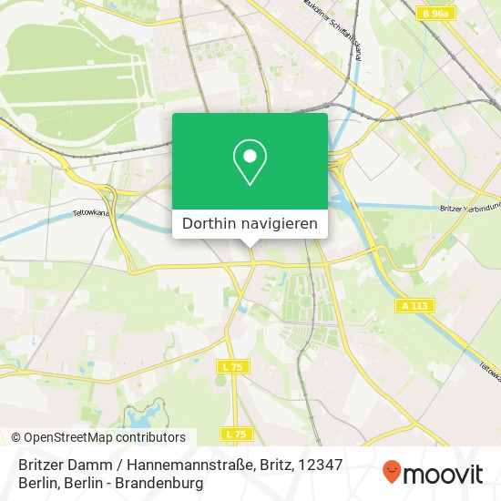 Britzer Damm / Hannemannstraße, Britz, 12347 Berlin Karte