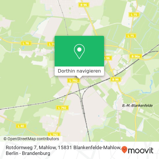 Rotdornweg 7, Mahlow, 15831 Blankenfelde-Mahlow Karte