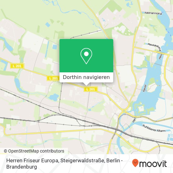 Herren Friseur Europa, Steigerwaldstraße Karte