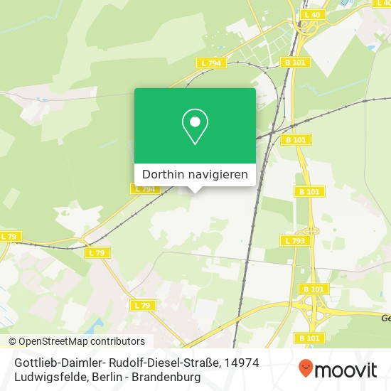 Gottlieb-Daimler- Rudolf-Diesel-Straße, 14974 Ludwigsfelde Karte