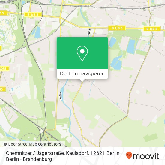 Chemnitzer / Jägerstraße, Kaulsdorf, 12621 Berlin Karte