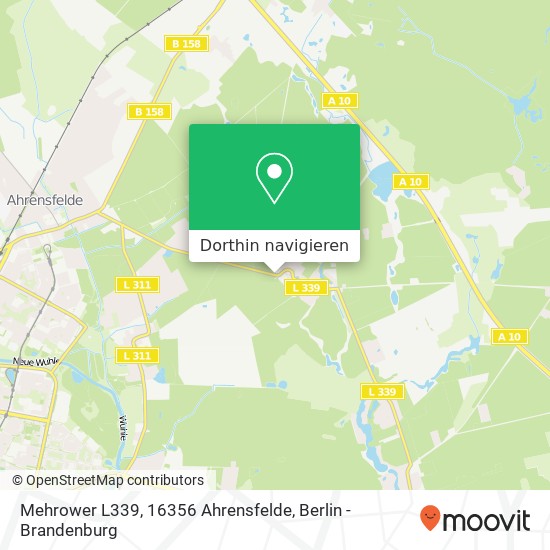 Mehrower L339, 16356 Ahrensfelde Karte