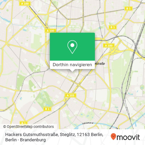 Hackers Gutsmuthsstraße, Steglitz, 12163 Berlin Karte