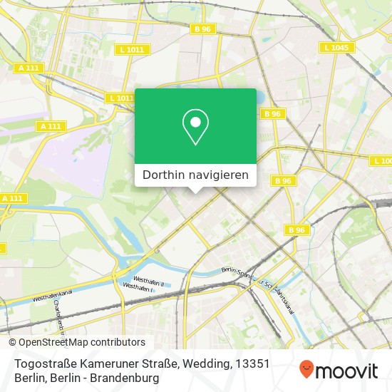 Togostraße Kameruner Straße, Wedding, 13351 Berlin Karte