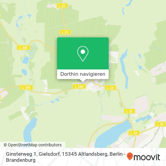 Ginsterweg 1, Gielsdorf, 15345 Altlandsberg Karte