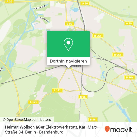 Helmut WollschläGer Elektrowerkstatt, Karl-Marx-Straße 34 Karte