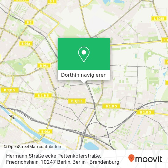 Hermann-Straße ecke Pettenkoferstraße, Friedrichshain, 10247 Berlin Karte