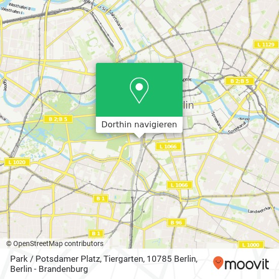 Park / Potsdamer Platz, Tiergarten, 10785 Berlin Karte