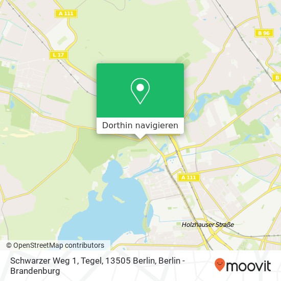 Schwarzer Weg 1, Tegel, 13505 Berlin Karte
