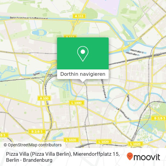 Pizza Villa (Pizza Villa Berlin), Mierendorffplatz 15 Karte
