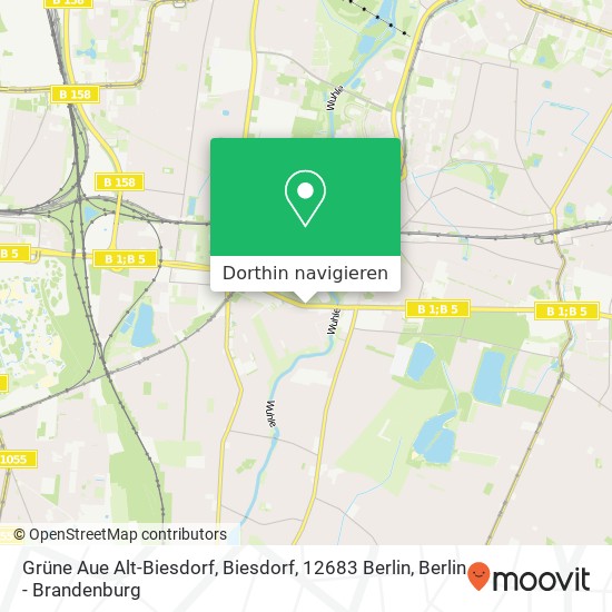 Grüne Aue Alt-Biesdorf, Biesdorf, 12683 Berlin Karte