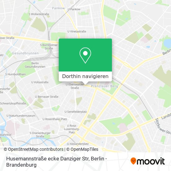 Husemannstraße ecke Danziger Str Karte