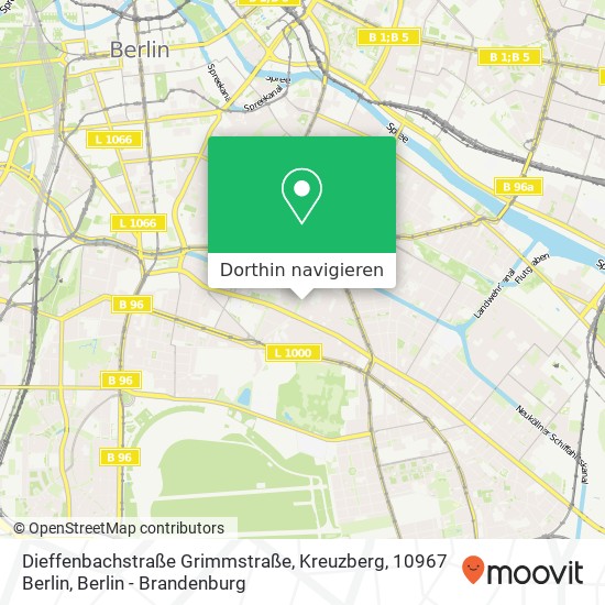 Dieffenbachstraße Grimmstraße, Kreuzberg, 10967 Berlin Karte