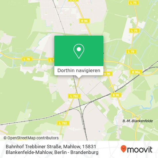 Bahnhof Trebbiner Straße, Mahlow, 15831 Blankenfelde-Mahlow Karte