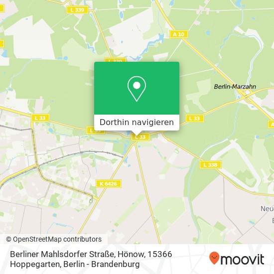 Berliner Mahlsdorfer Straße, Hönow, 15366 Hoppegarten Karte