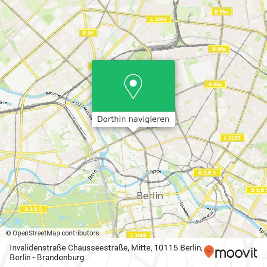 Invalidenstraße Chausseestraße, Mitte, 10115 Berlin Karte