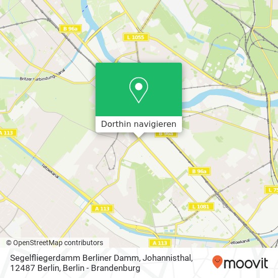 Segelfliegerdamm Berliner Damm, Johannisthal, 12487 Berlin Karte