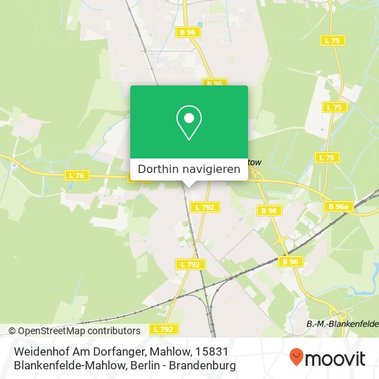 Weidenhof Am Dorfanger, Mahlow, 15831 Blankenfelde-Mahlow Karte