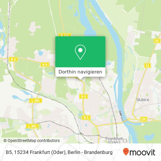 B5, 15234 Frankfurt (Oder) Karte