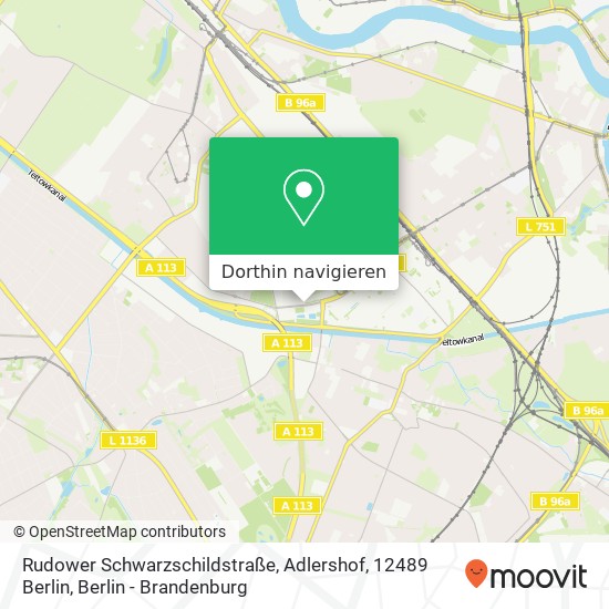 Rudower Schwarzschildstraße, Adlershof, 12489 Berlin Karte