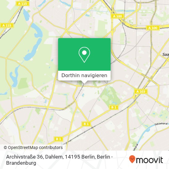 Archivstraße 36, Dahlem, 14195 Berlin Karte