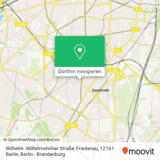 Wilhelm- Wilhelmshöher Straße, Friedenau, 12161 Berlin Karte