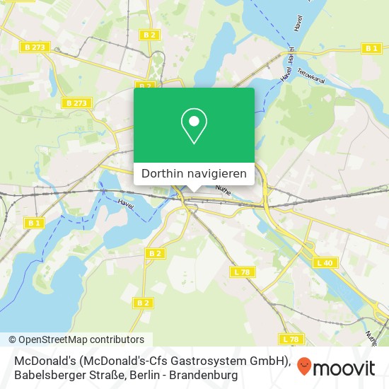 McDonald's (McDonald's-Cfs Gastrosystem GmbH), Babelsberger Straße Karte