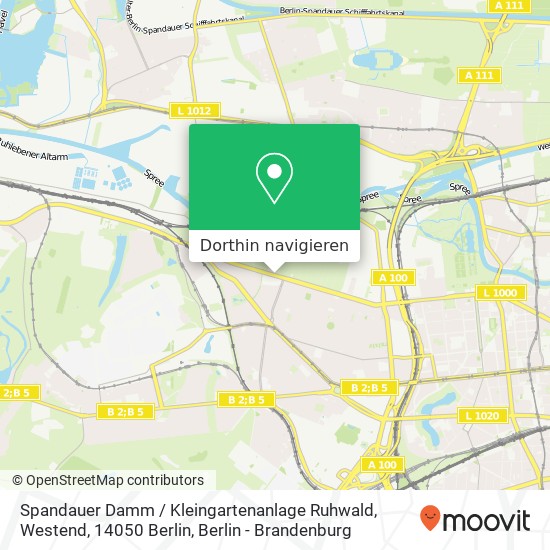 Spandauer Damm / Kleingartenanlage Ruhwald, Westend, 14050 Berlin Karte