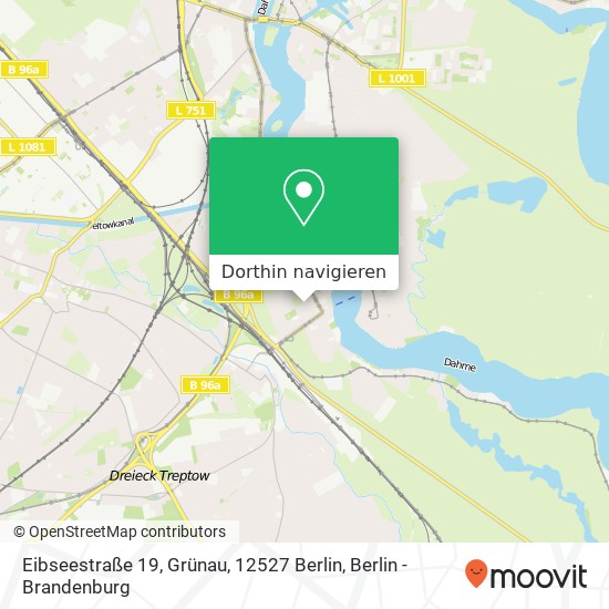 Eibseestraße 19, Grünau, 12527 Berlin Karte
