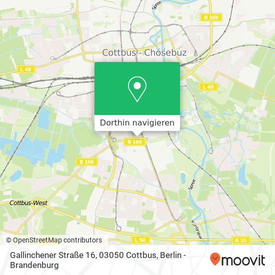 Gallinchener Straße 16, 03050 Cottbus Karte