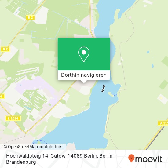 Hochwaldsteig 14, Gatow, 14089 Berlin Karte