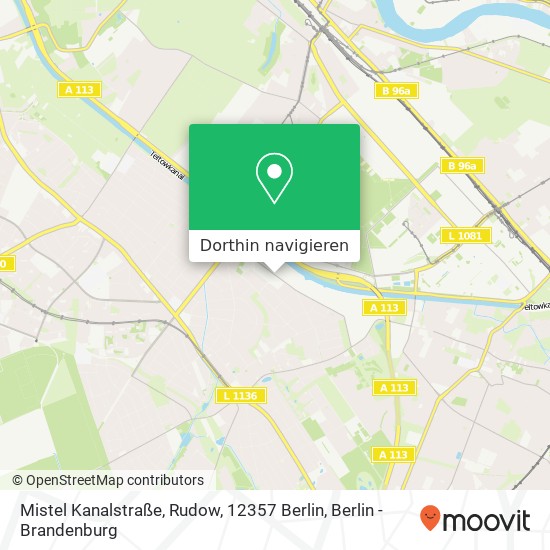 Mistel Kanalstraße, Rudow, 12357 Berlin Karte