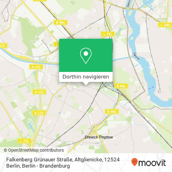 Falkenberg Grünauer Straße, Altglienicke, 12524 Berlin Karte