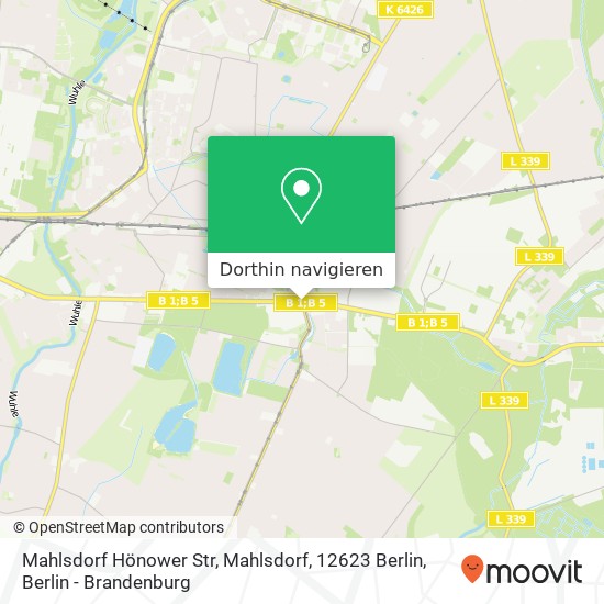 Mahlsdorf Hönower Str, Mahlsdorf, 12623 Berlin Karte