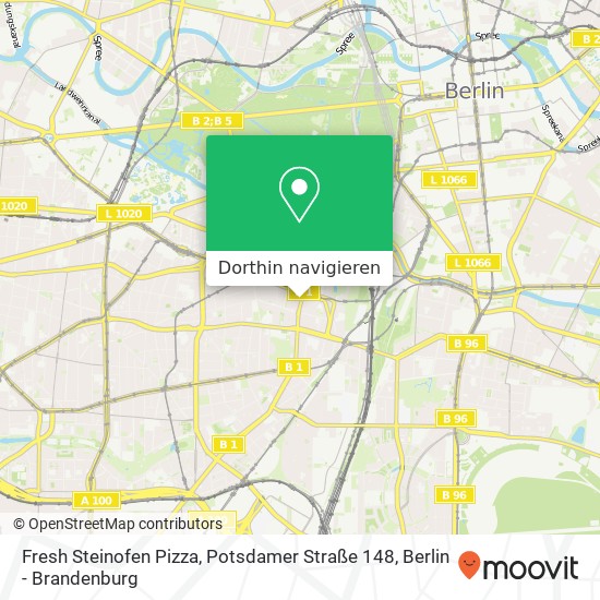 Fresh Steinofen Pizza, Potsdamer Straße 148 Karte