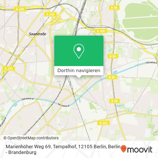 Marienhöher Weg 69, Tempelhof, 12105 Berlin Karte