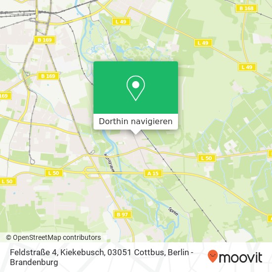 Feldstraße 4, Kiekebusch, 03051 Cottbus Karte
