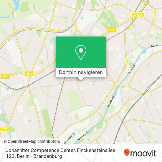 Johanniter Competence Center, Finckensteinallee 123 Karte